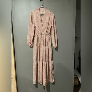 Peach and white dress